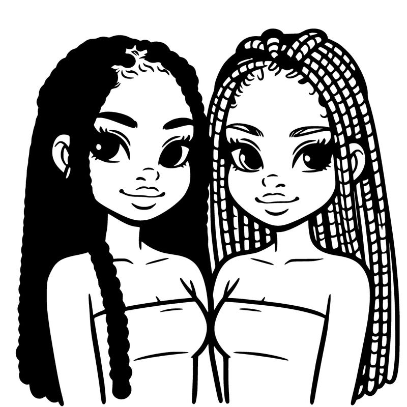 two black girls with box braids