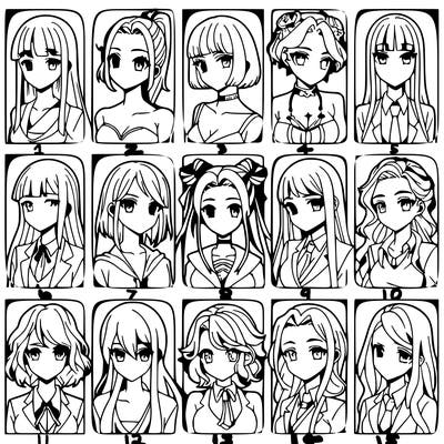 girls that look diffrent anime