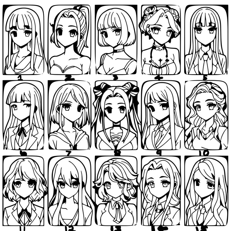 girls that look diffrent anime