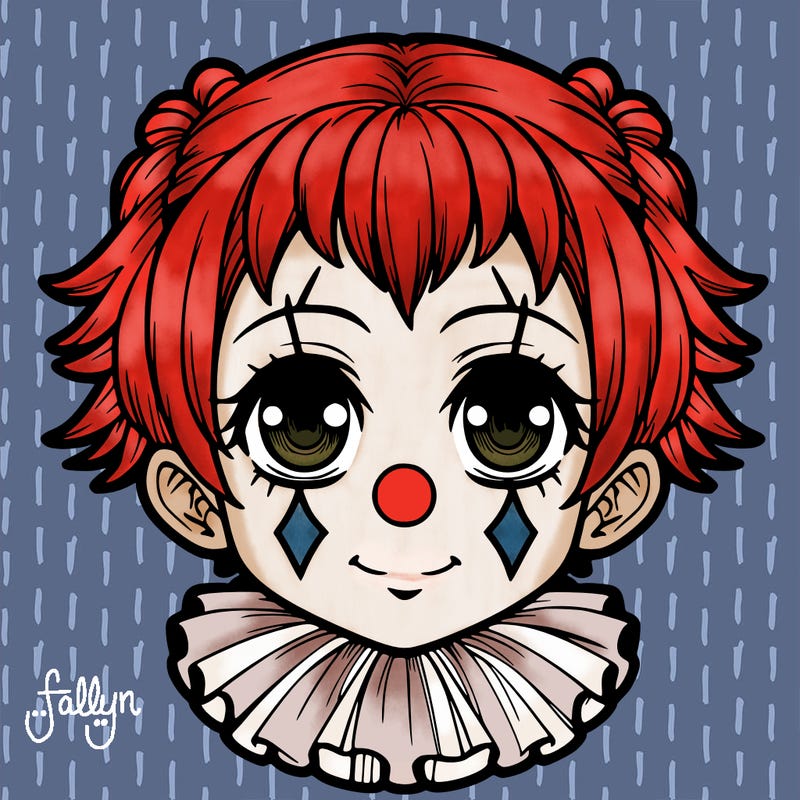 realistic cute manga clown