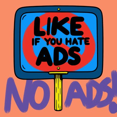 a sign that says like if you hate ads