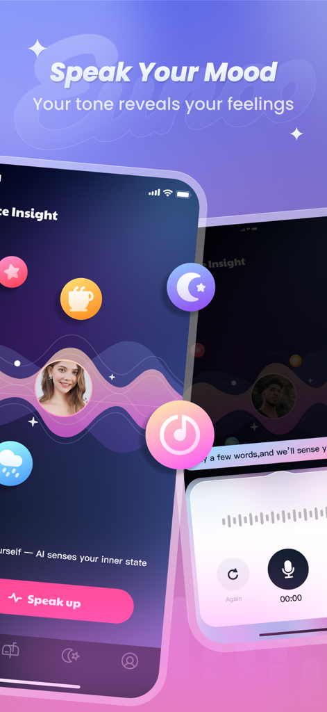 Eunoo - Eunoo app interface for voice mood reflection and AI emotional insight