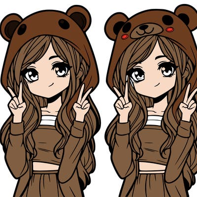 teen girl in animal costume