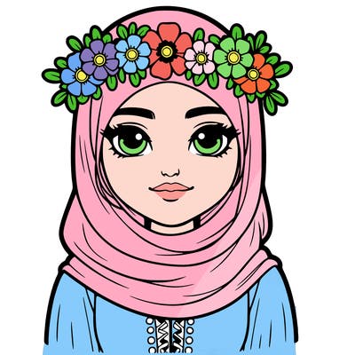 realistic girl with flower crown