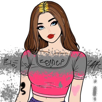 realistic girl with crop top