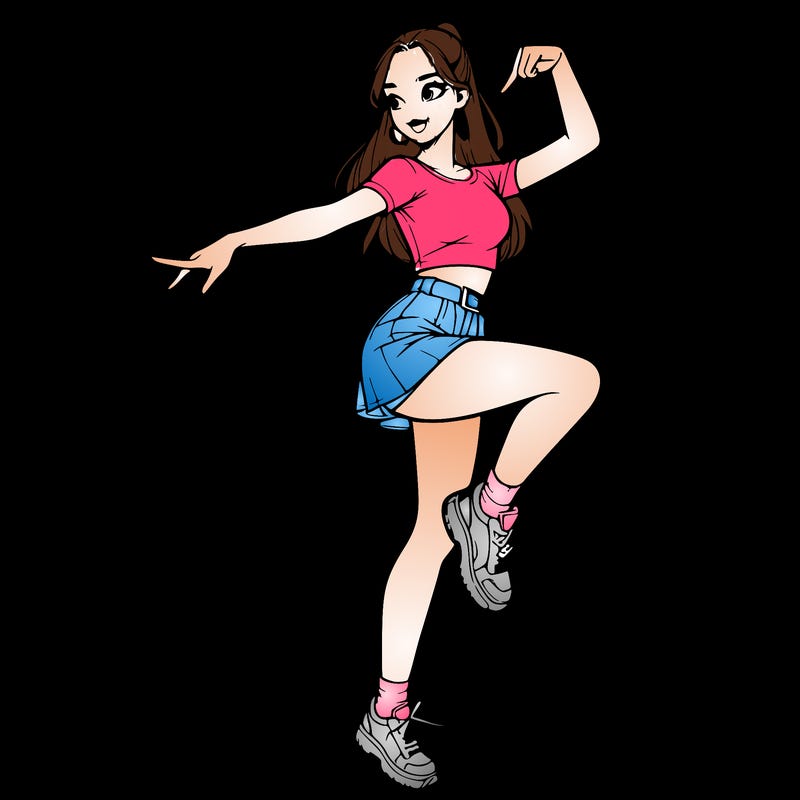 realistic girl dancing