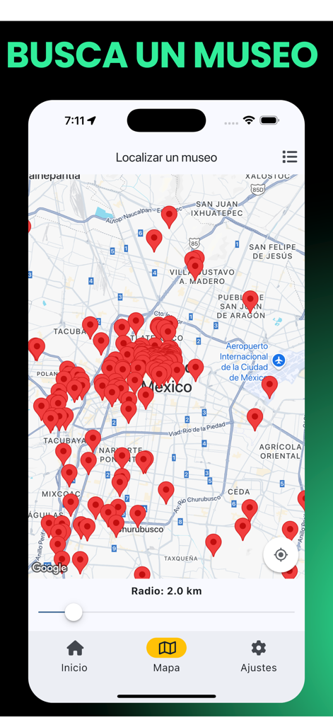 CDMX Museums - Mapa interativo de museus da Cidade do México com marcadores de localização
