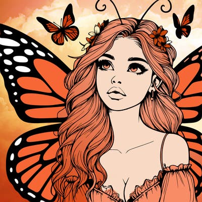 butterfly fairy realistic girl