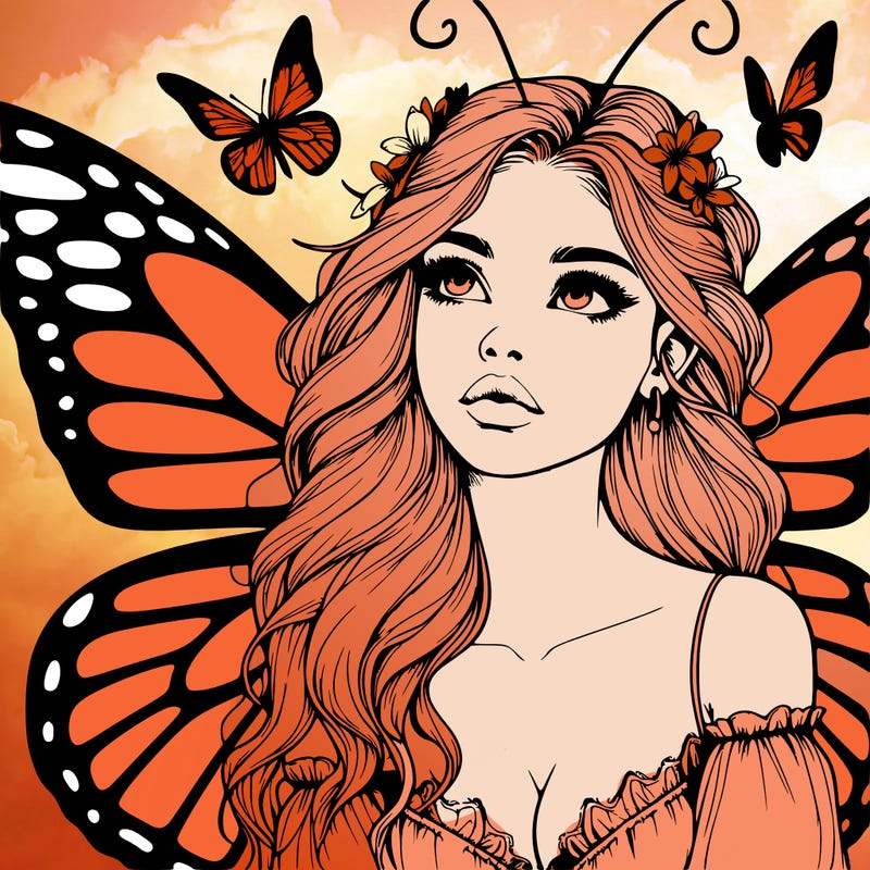 butterfly fairy realistic girl