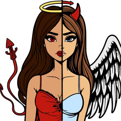 devil vs angel realistic girl