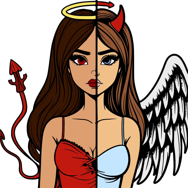 devil vs angel realistic girl