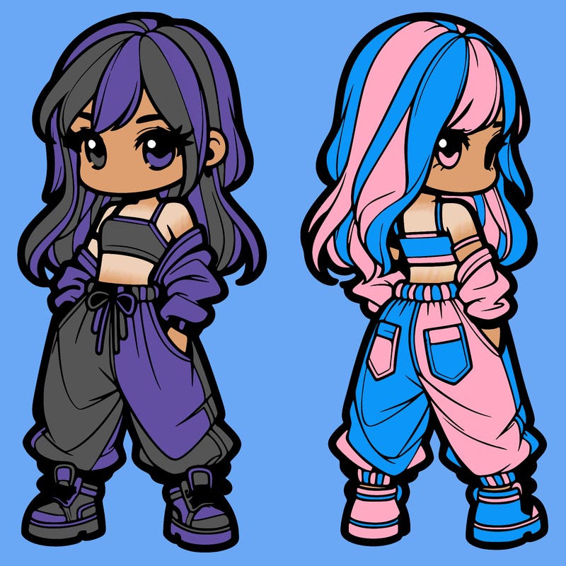 girl in crop top and baggy pants