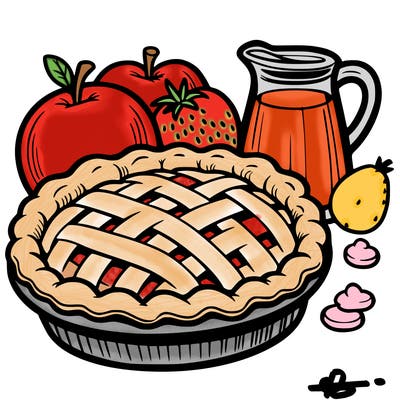 a pie of food