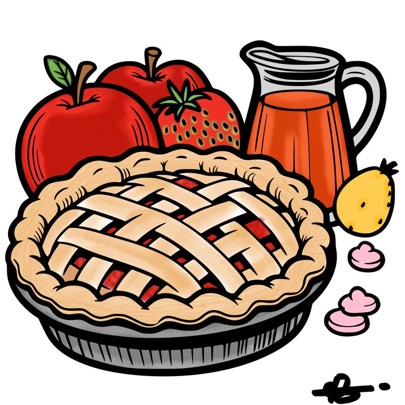 a pie of food