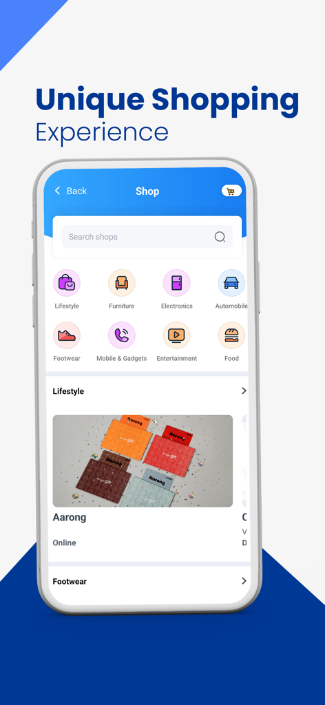 ShareTrip: Flight Shop Voucher - ShareTrip app shopping interface displaying various product categories like lifestyle and electronics
