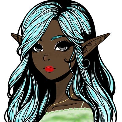 elf girl realistic dark fantasy