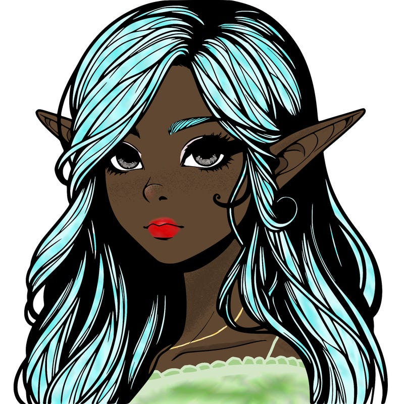 elf girl realistic dark fantasy