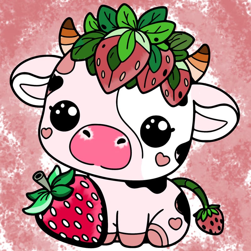 cute strawberry cow
