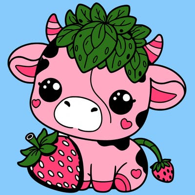 cute strawberry cow