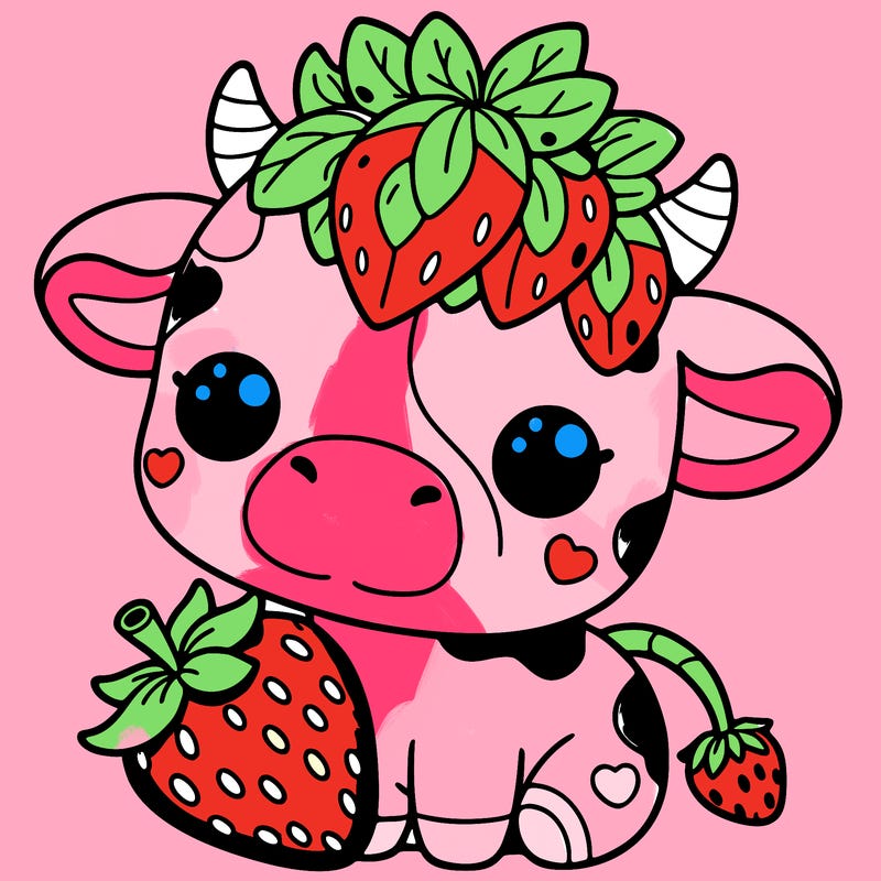 cute strawberry cow