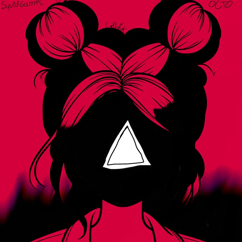 realistic girl with buns on the top of her hair