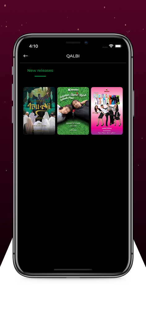 Karya Reels - Karya Reels app interface showing a selection of new release short-form dramas and local Malaysian films.