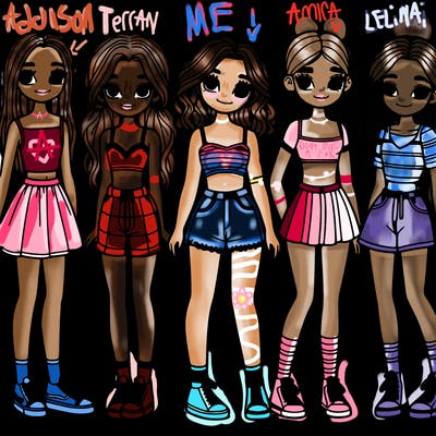 a group of girls all with different body types