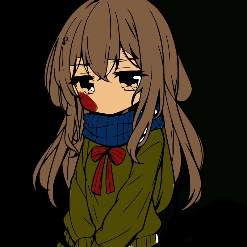 a depressed girl anime