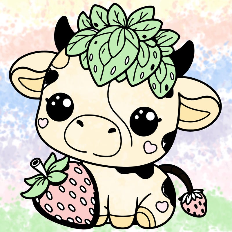 cute strawberry cow
