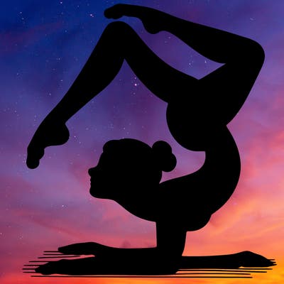 gymnast doing contortion pose