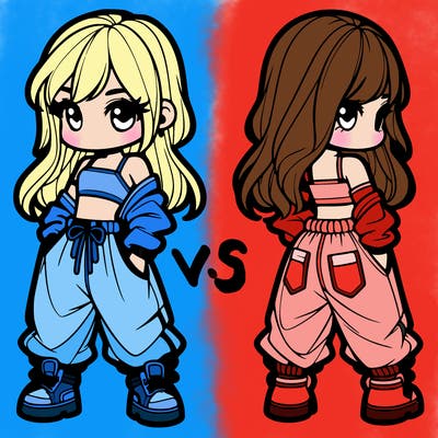 girl in crop top and baggy pants