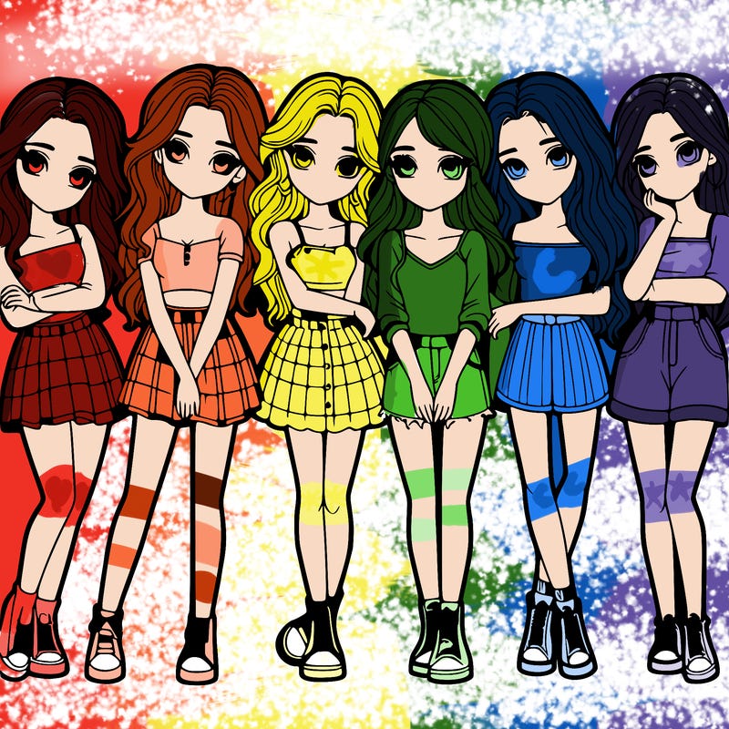 a group of girls realistic