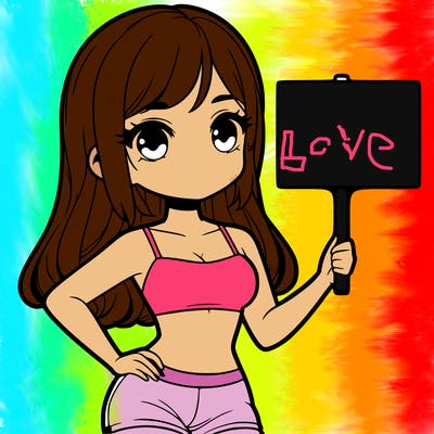 girl in a cute crop top holding a blank sign