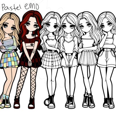 a group of girls realistic