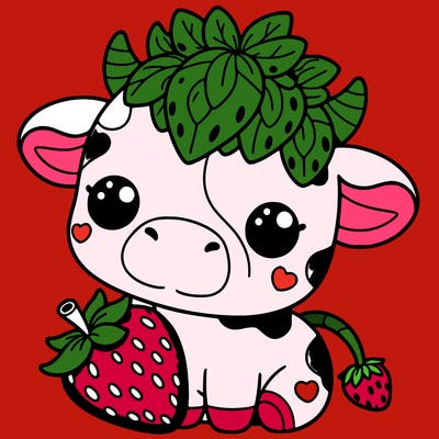 cute strawberry cow