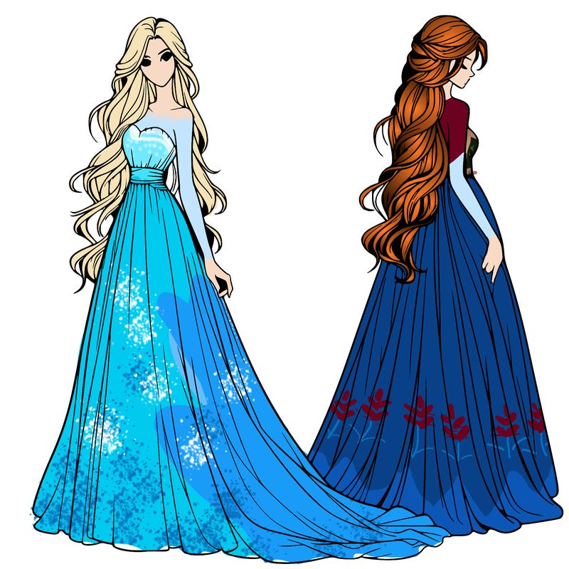 realistic woman with long flowing dress