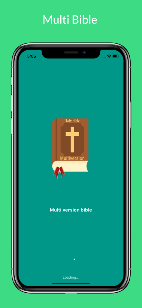 Loading screen of Word of God Bible app with a holy bible icon