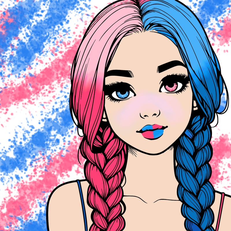 realistic girl with braids