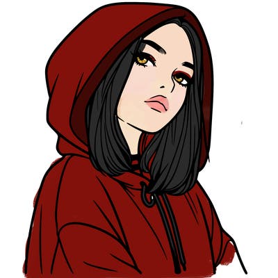 a realistic girl in a hoodie
