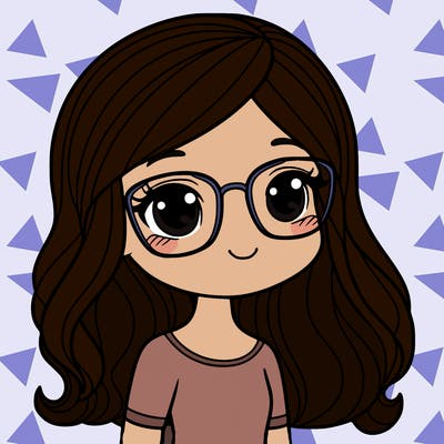 girl with long hair and glasses