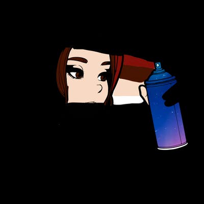 a realistic girl, spray painting