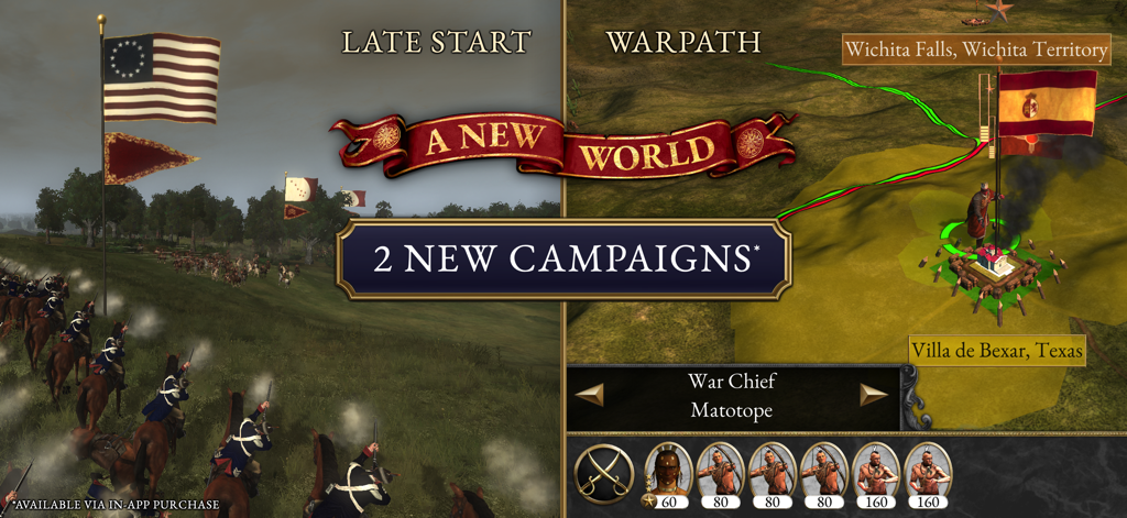Total War™: EMPIRE - Promotional image for Total War EMPIRE A New World expansion featuring the Late Start and Warpath campaigns
