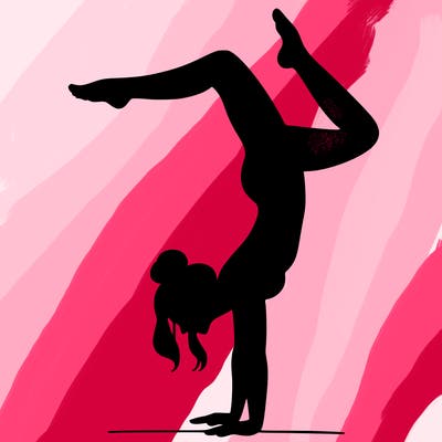 a woman doing a handstand