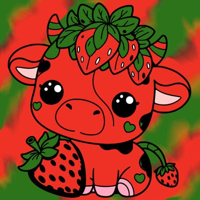 cute strawberry cow
