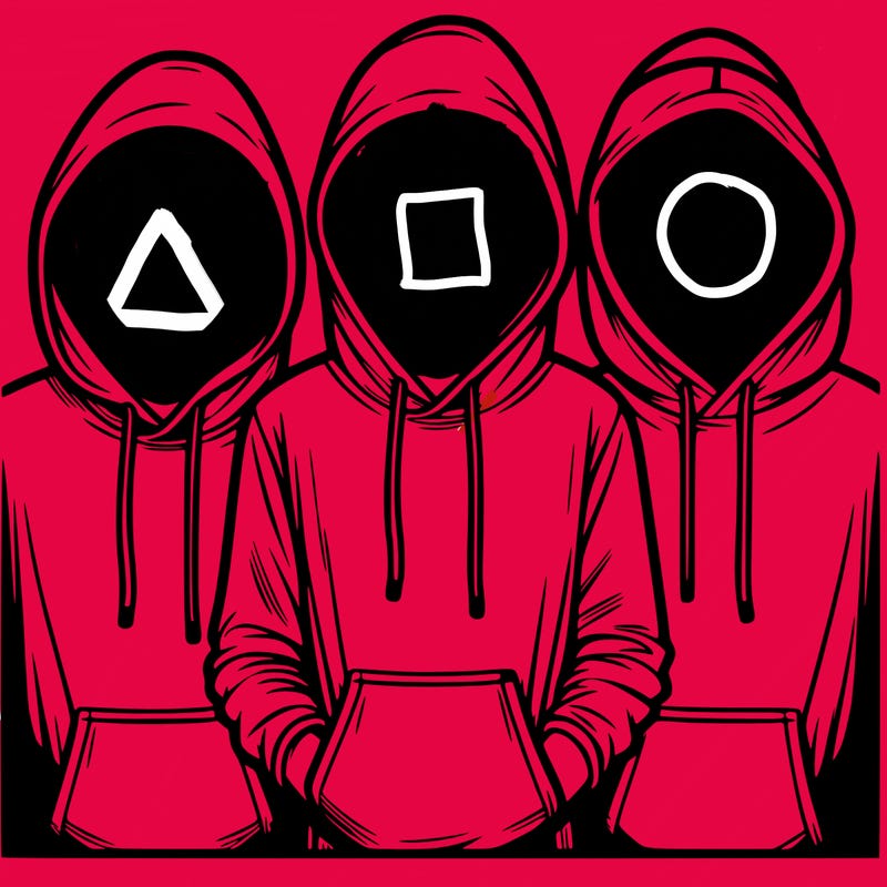 3 faceless people in  hoodies