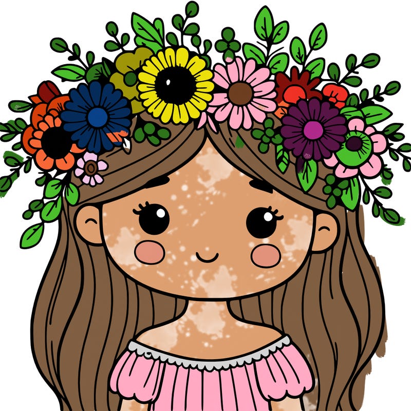 girl with flowers crown