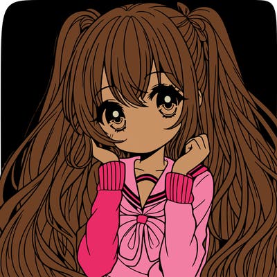 anime girl with long hair