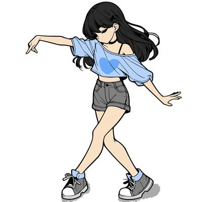 realistic girl danceing