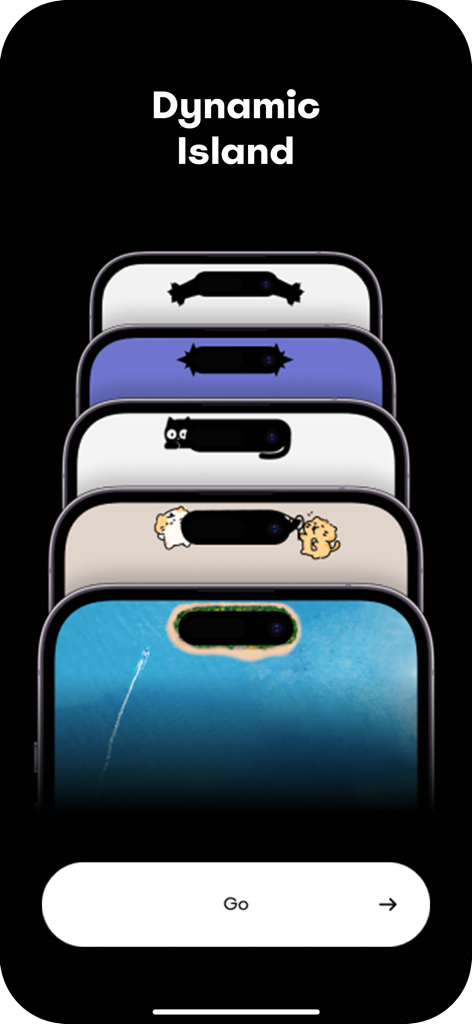 Wallpapers for Dynamic Island - A collection of creative wallpaper designs for the iPhone Dynamic Island featuring cute animals and scenic themes