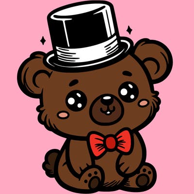 baby bear with top hat